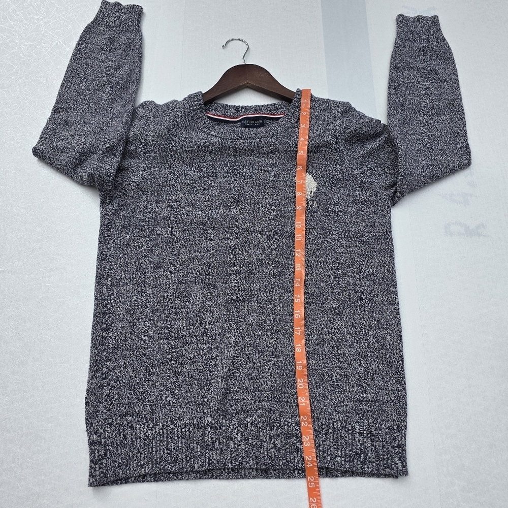 U.S. Polo Assn. Womans Gray Marled Flecked Crewneck Sweater Knit Pullover L - Picture 8 of 8